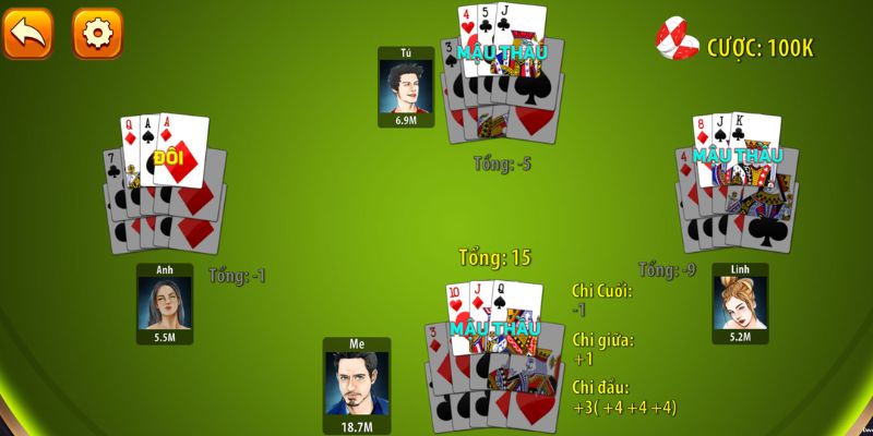 Trường hợp ăn trắng game Mậu Binh